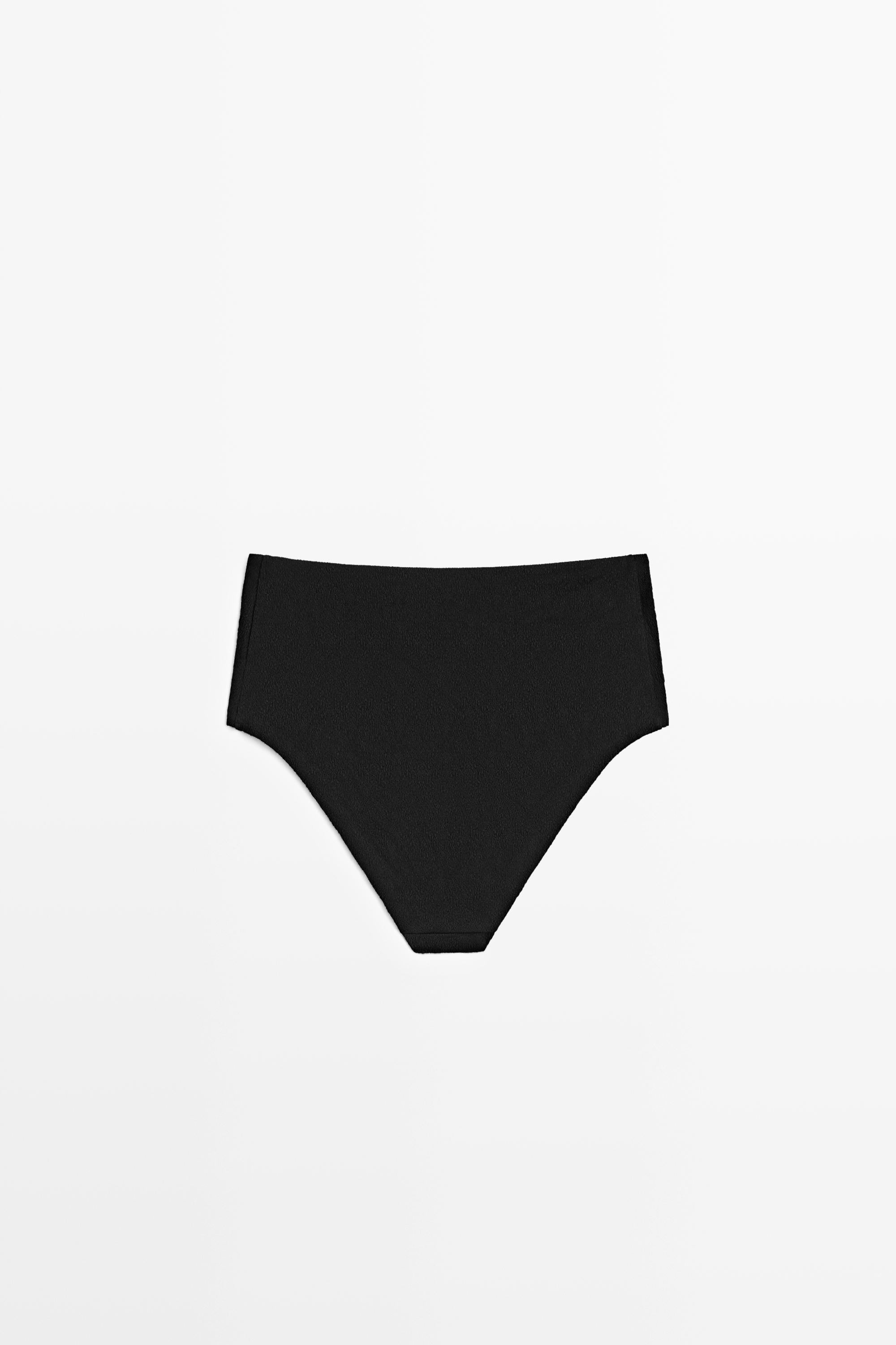 Culotte de bikini taille haute texturée